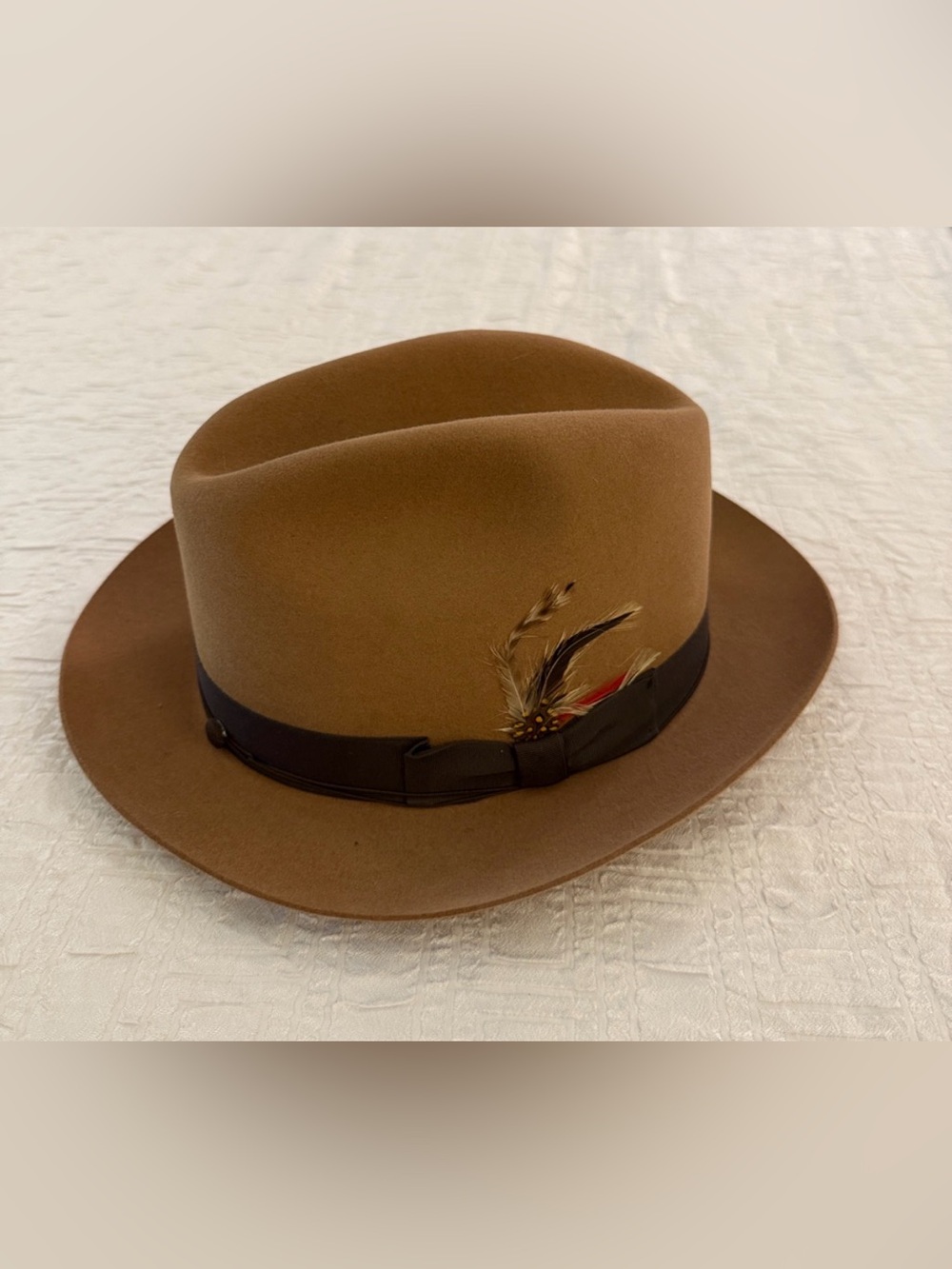 Classic Vintage Barbisio IL Capello Brown Felt Fedora Hat Sz 7 3/8